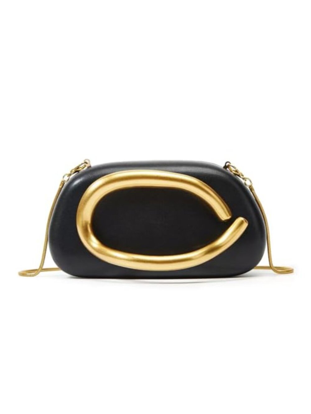 PU Leather Round Evening Clutch Purse with Detachable Chain Strap